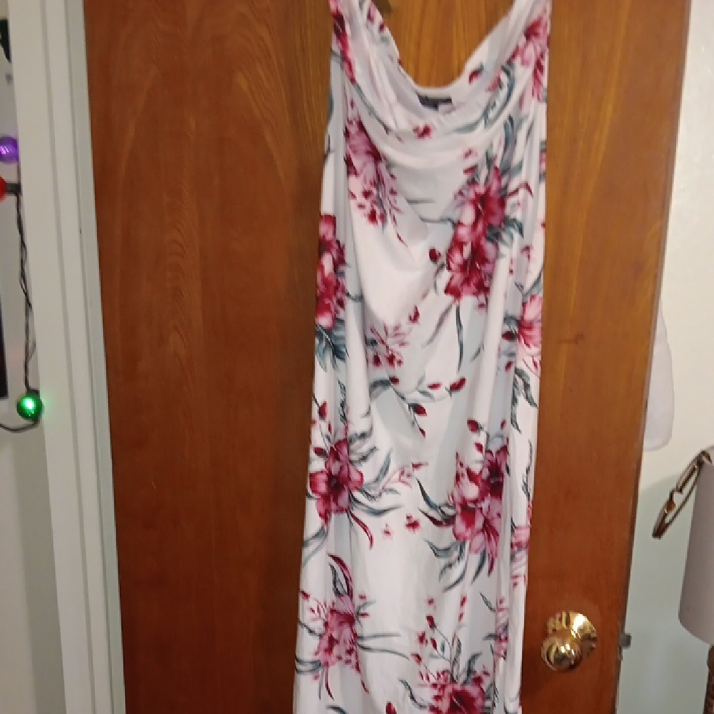Rouge! Pink and White Floral Maxi Dress